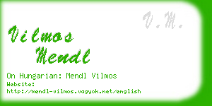 vilmos mendl business card